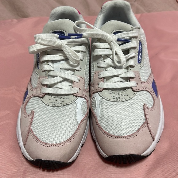 Adidas Women’s Falcon Sneakers white pink purple size 10 - Picture 2 of 5